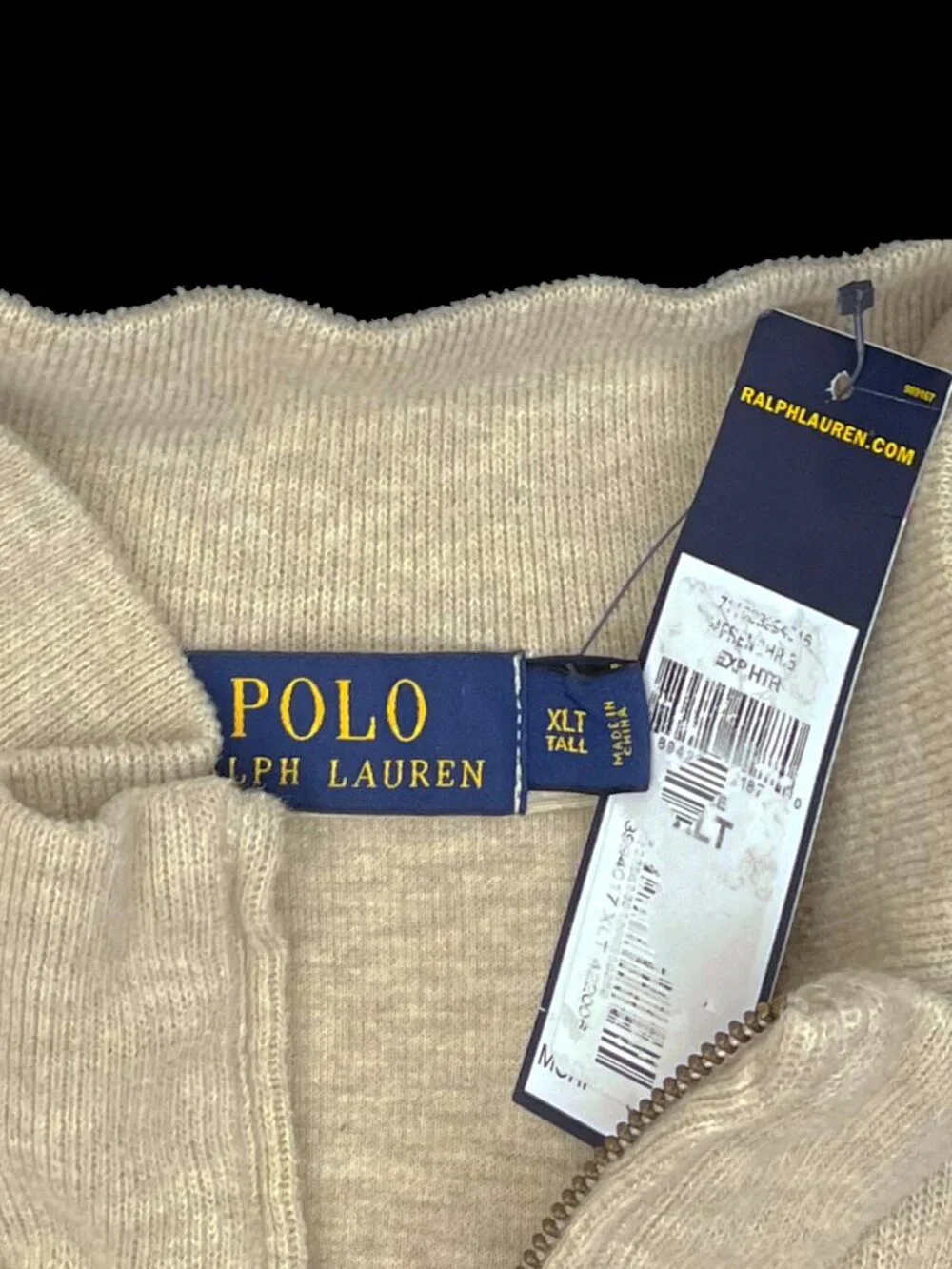 Polo Ralph Lauren NEW NWT French-Rib Quarter-Zip Sweater Mens XLT XL Tall